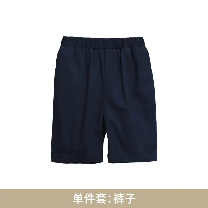 Children's Blue School Uniform Shorts Set Summer School Wear - Image 2