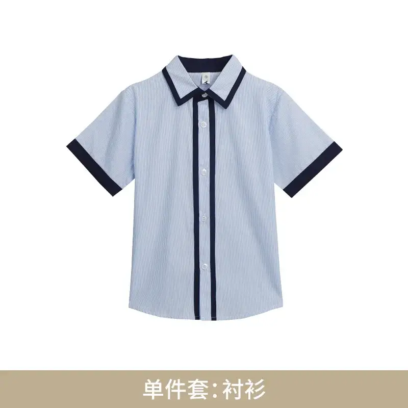Children's Blue School Uniform Shorts Set Summer School Wear - Image 3