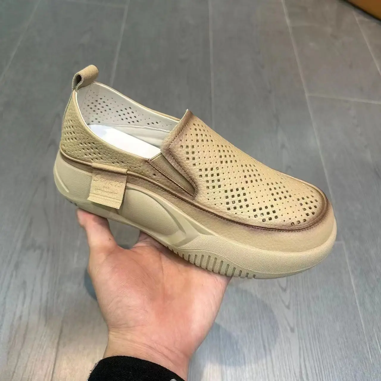 Women's 2024 Slip-On White Hollow Loafers Thick Sole — feature 4