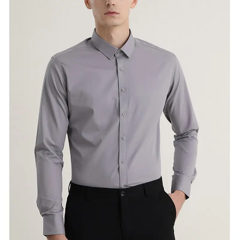 Men Blue Button Down Shirt with Tie — feature 19
