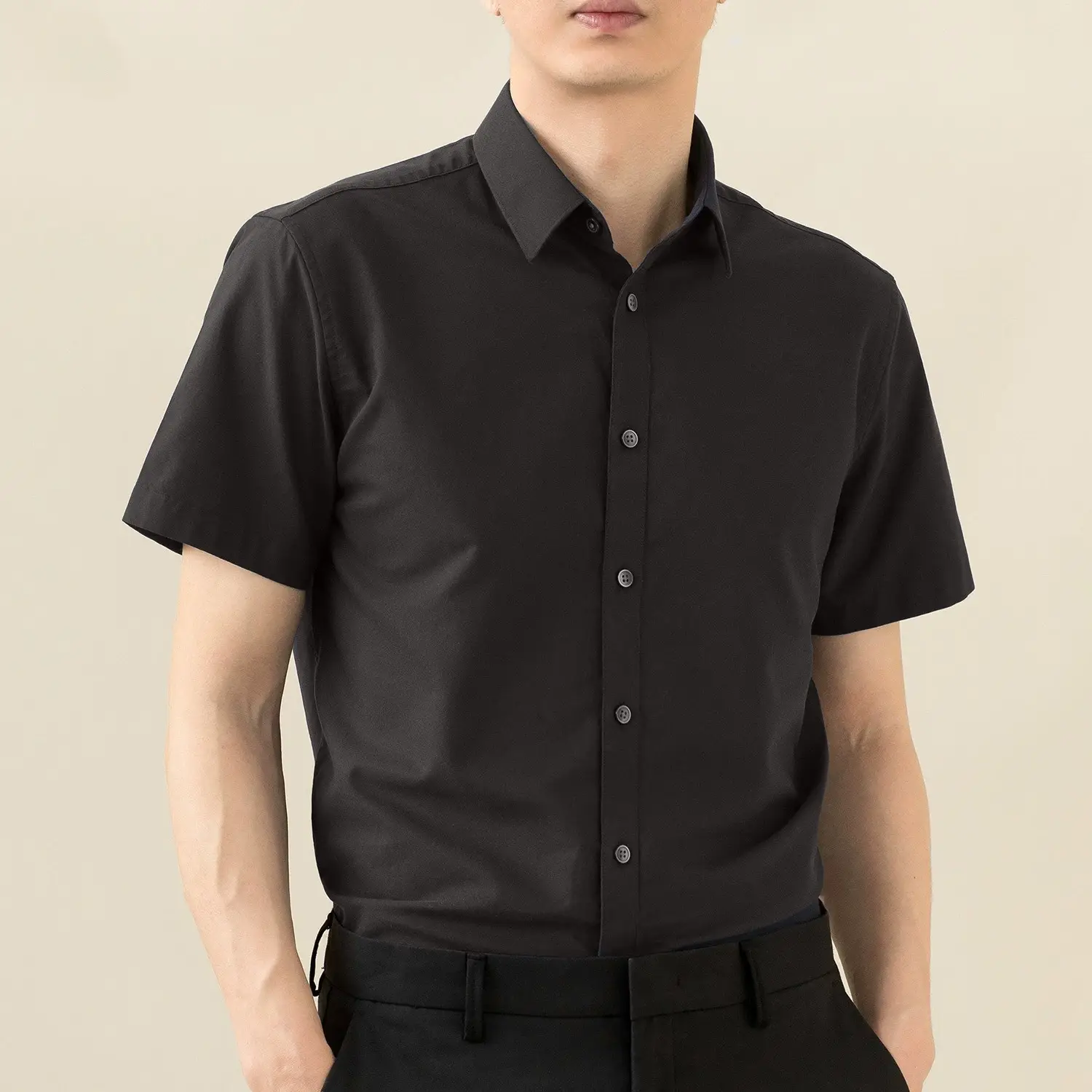 Men Blue Button Down Shirt with Tie — feature 27