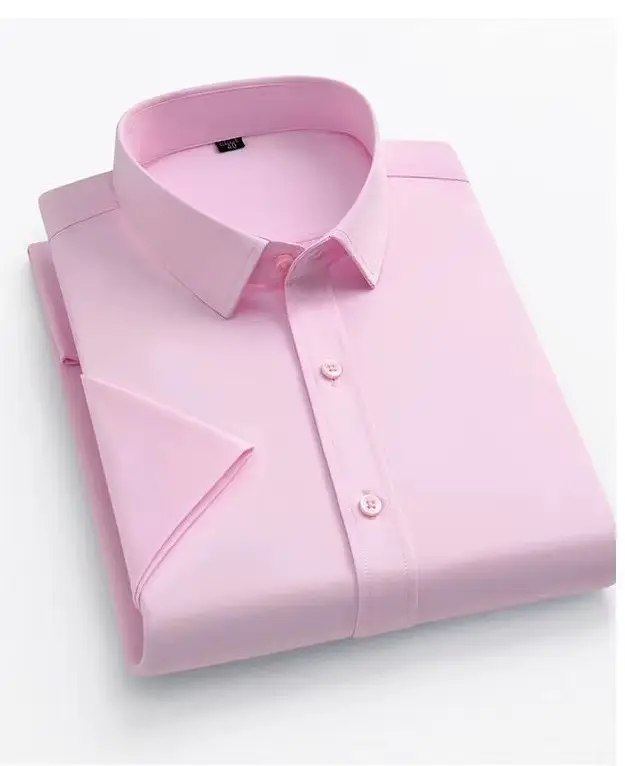 Men Blue Button Down Shirt with Tie - Image 15
