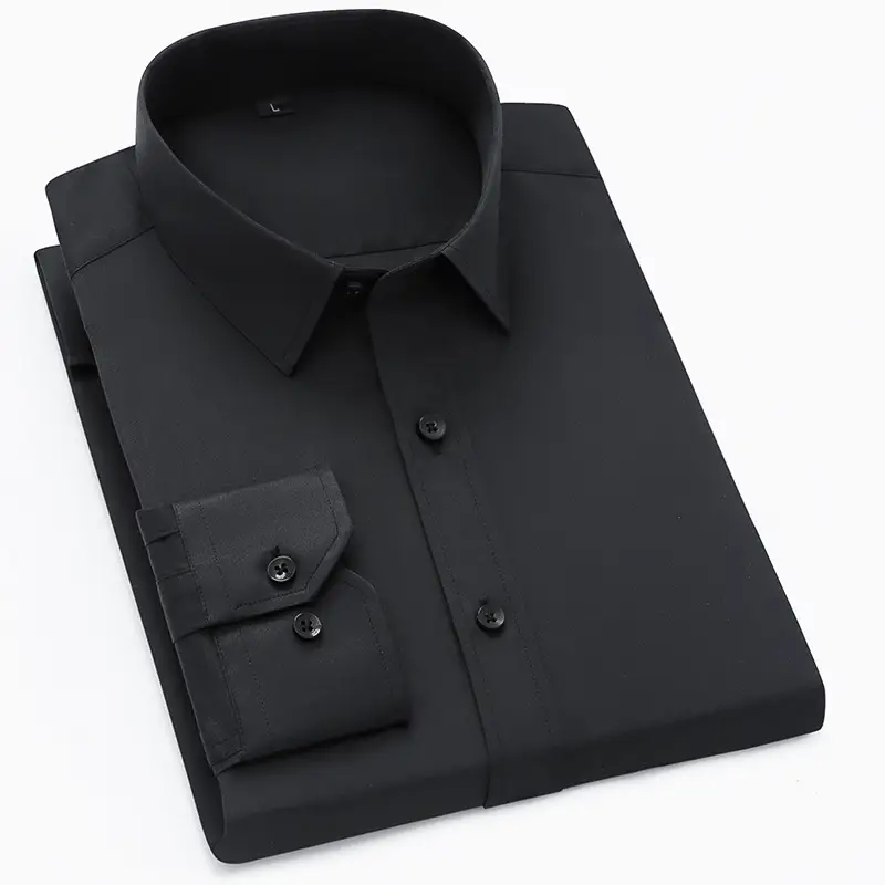 Men Blue Button Down Shirt with Tie - Image 6