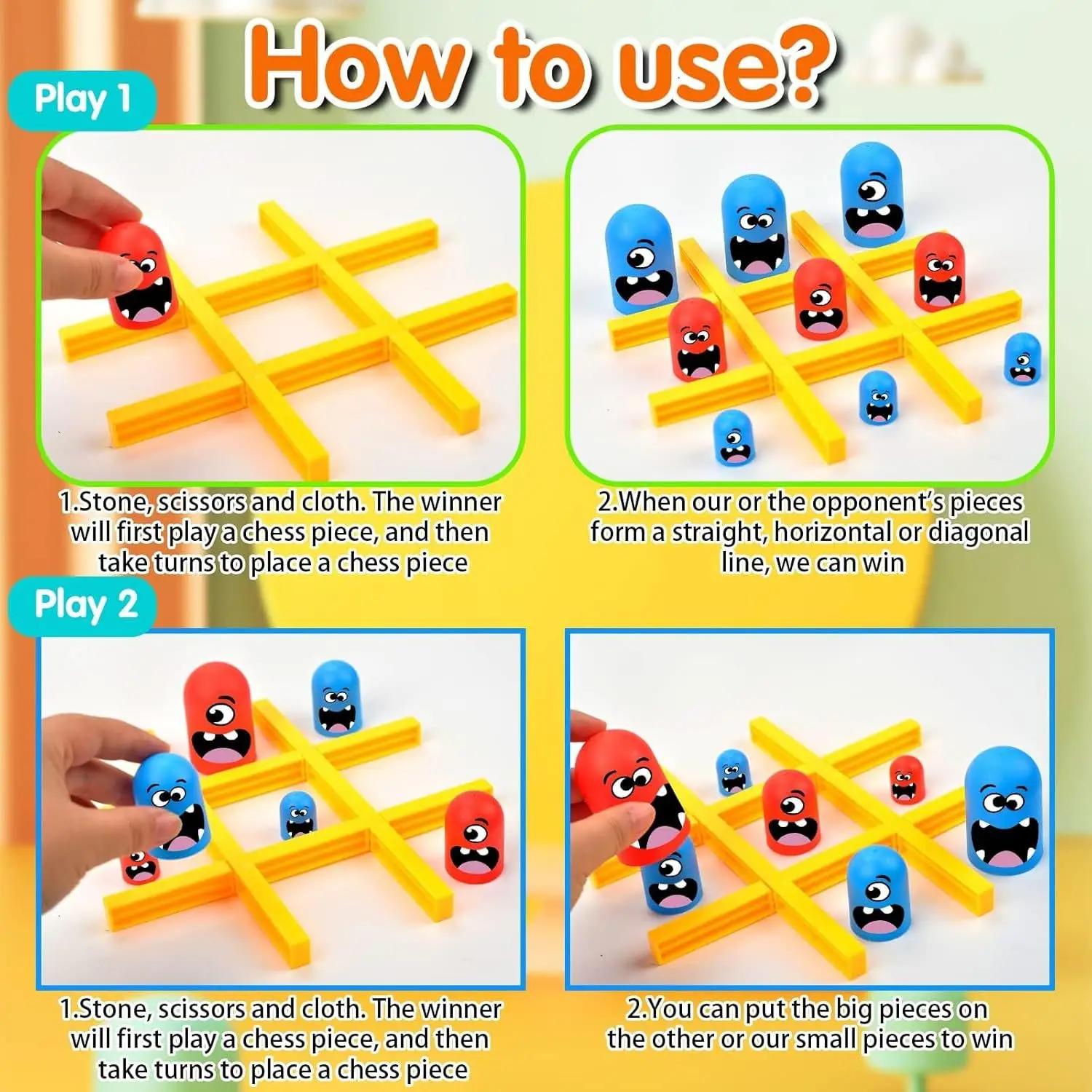 Tic Tac Toe for Boys Red Blue Yellow Toy Game — feature 4