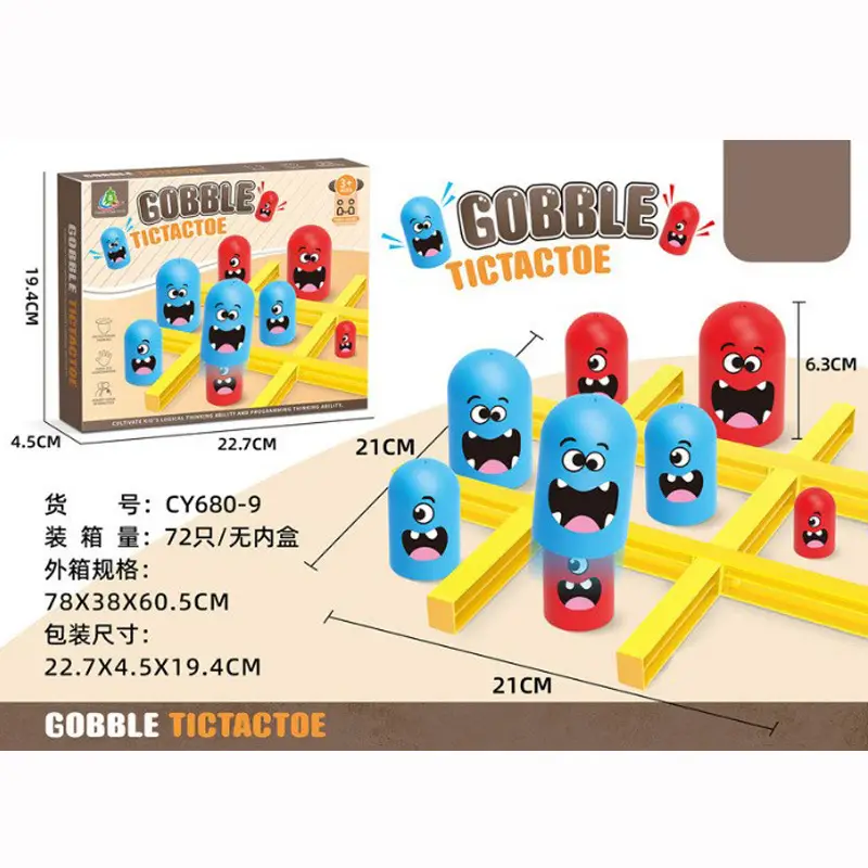 Tic Tac Toe for Boys Red Blue Yellow Toy Game - Image 3