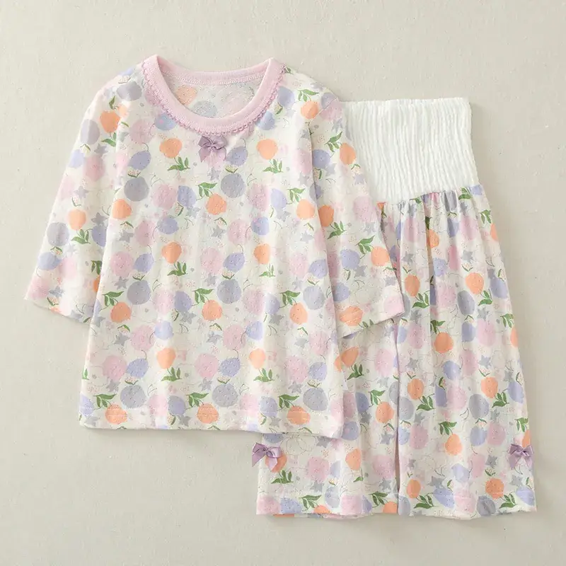 2023 Floral Baby Pajamas High Waist Belly Protector - Image 2
