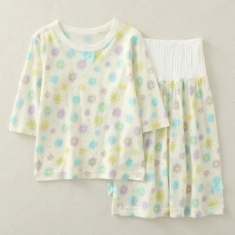 2023 Floral Baby Pajamas High Waist Belly Protector - Image 3