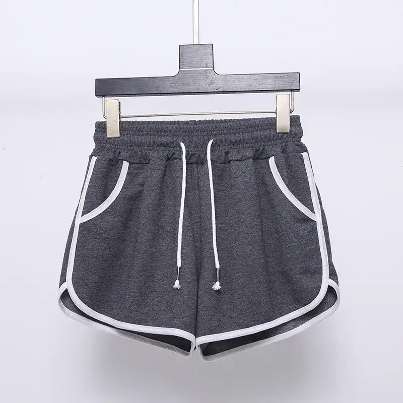 Women Grey Loose Casual Shorts Large Elastic Waist — feature 9