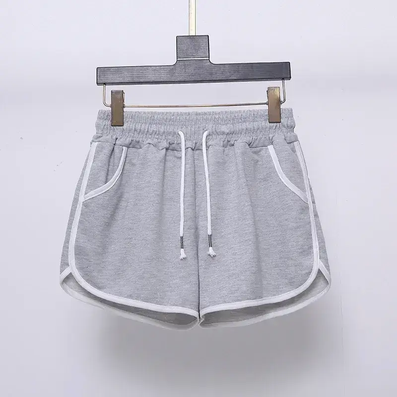 Women Grey Loose Casual Shorts Large Elastic Waist - Image 2