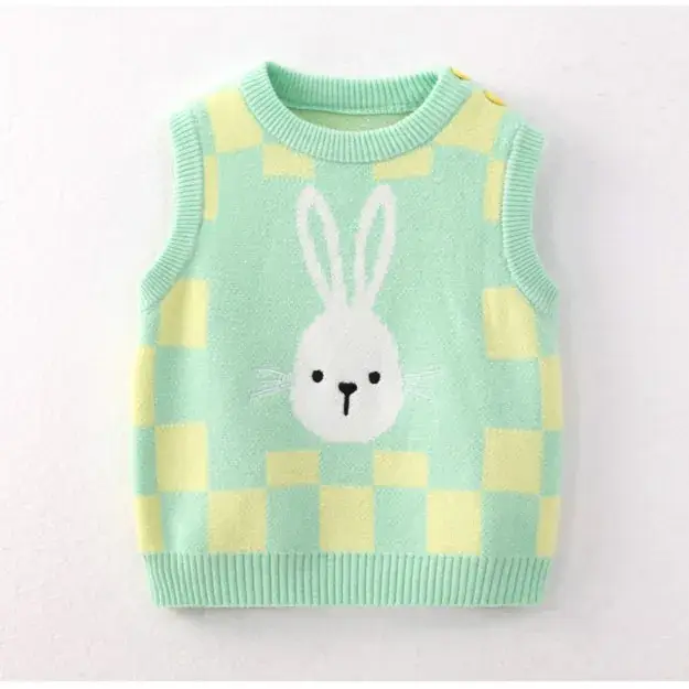 Green Bunny Knitted Vest for Kids - Image 10