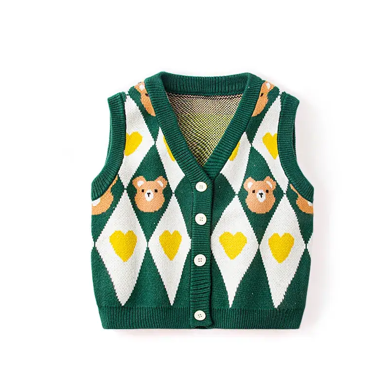 Green Bunny Knitted Vest for Kids - Image 4
