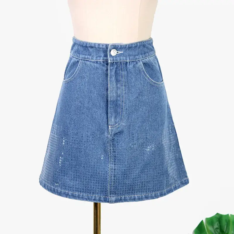 Denim Vest & Coat Set Retro Style Two Piece Suit