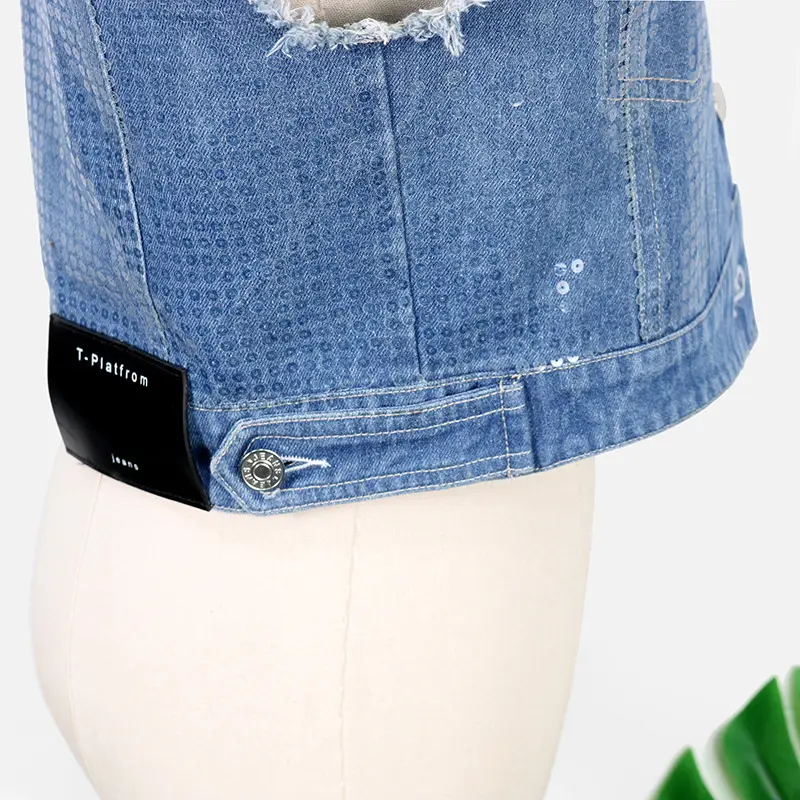 Denim Vest & Coat Set Retro Style Two Piece Suit — feature 12