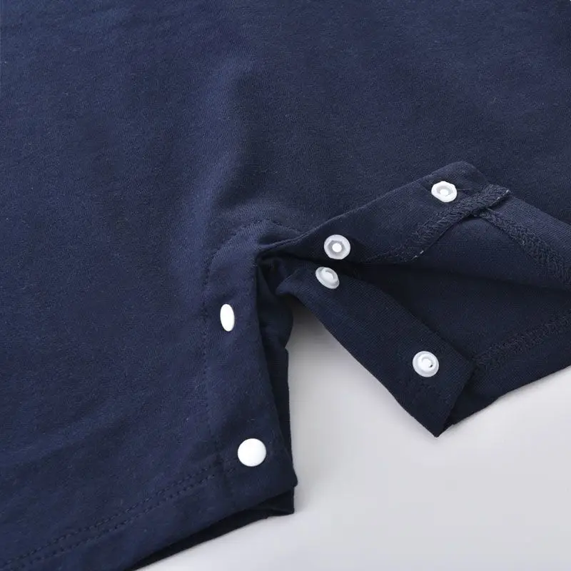 Baby Navy Blue Bowtie One-Piece Summer Outfit — feature 11