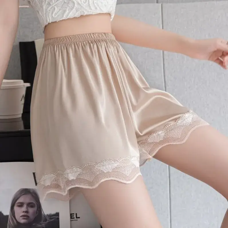 Women Heart Print Ice Silk Leggings White Shorts Set