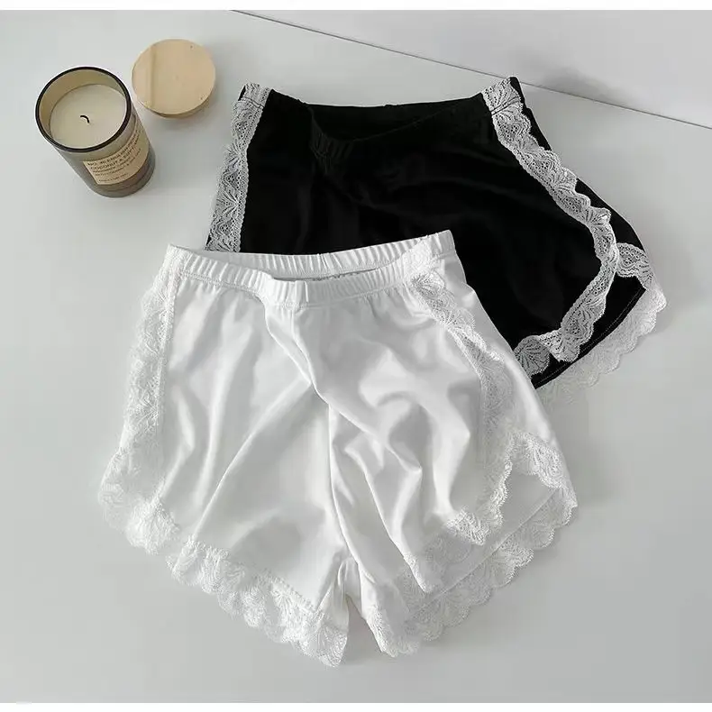 Women Heart Print Ice Silk Leggings White Shorts Set — feature 20