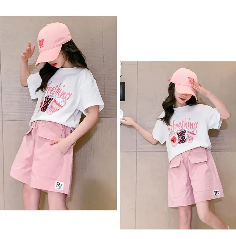 Girls Summer 2-Piece Short Sleeve Shorts Set Mint Green — feature 10