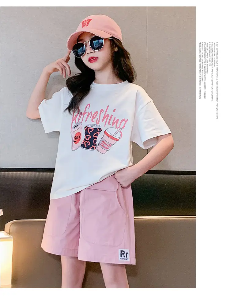 Girls Summer 2-Piece Short Sleeve Shorts Set Mint Green — feature 9