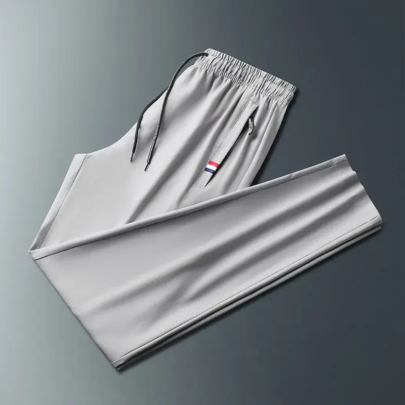 Men's Black Cross-border Sports Pants Thin Breathable Plus Size - Image 4