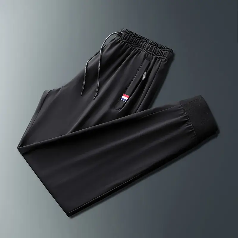 Men's Black Cross-border Sports Pants Thin Breathable Plus Size - Image 5