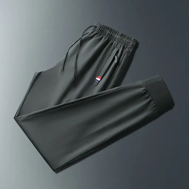 Men's Black Cross-border Sports Pants Thin Breathable Plus Size - Image 7