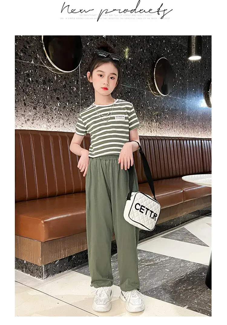 Girls Cotton Striped Shorts Set Medium to XL — feature 10