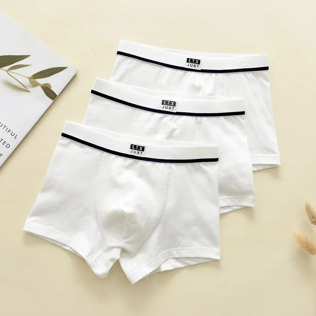 Men Cotton Underwear 3 Pack Set Navy Blue - Image 3