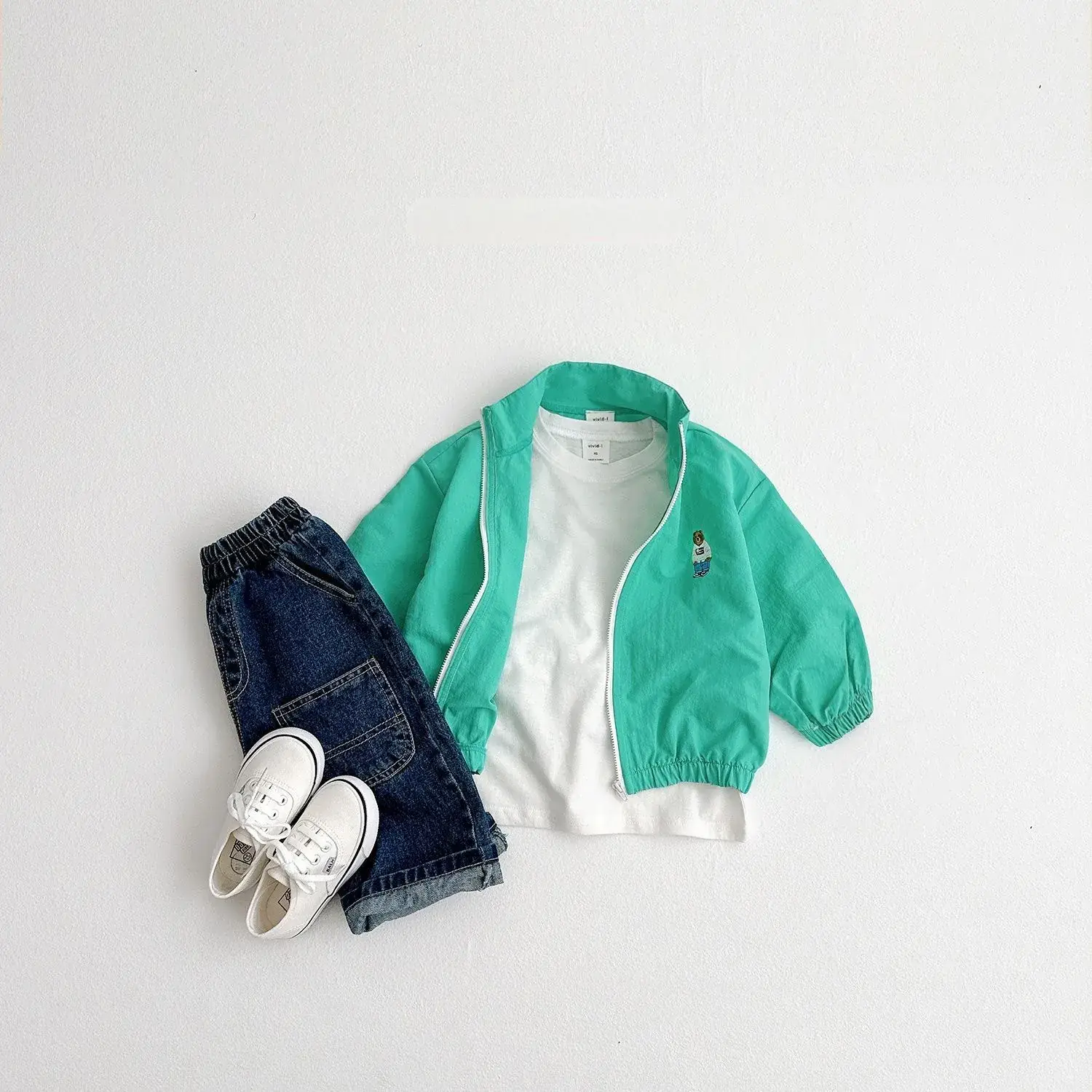White Zipper Jacket for Boys Girls Baby Sun Protection — feature 13