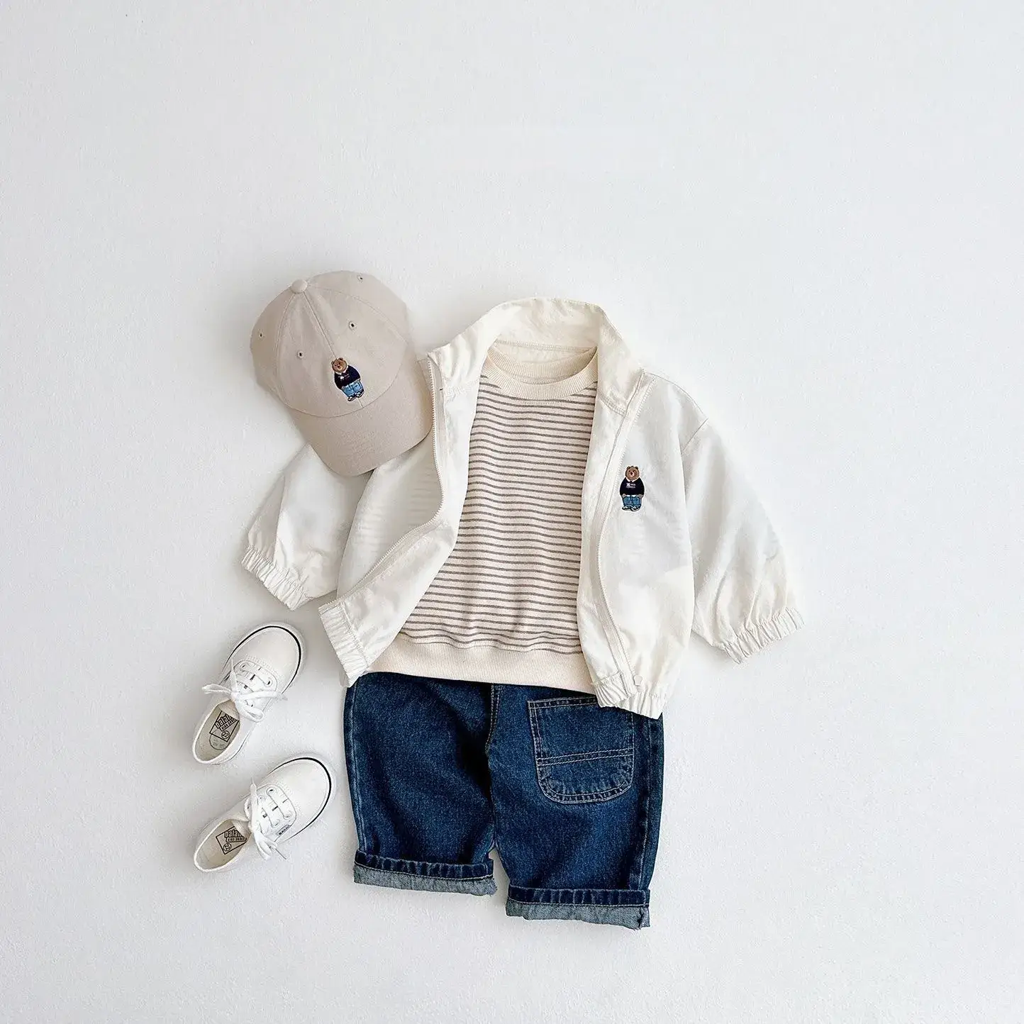 White Zipper Jacket for Boys Girls Baby Sun Protection — feature 21