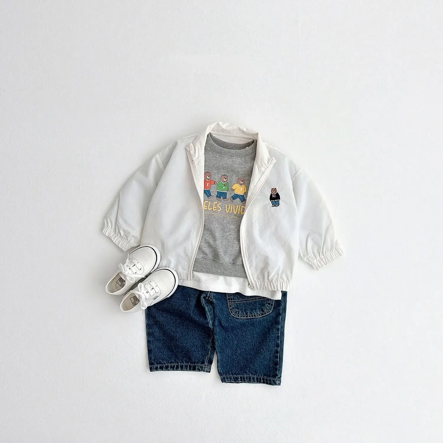 White Zipper Jacket for Boys Girls Baby Sun Protection — feature 22