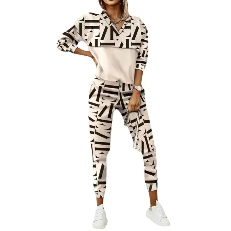 2025 Printed Long Sleeve Slim Fit Suit Black White - Image 7