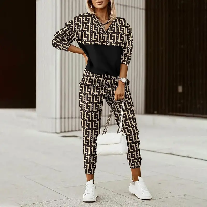 2025 Printed Long Sleeve Slim Fit Suit Black White — feature 8