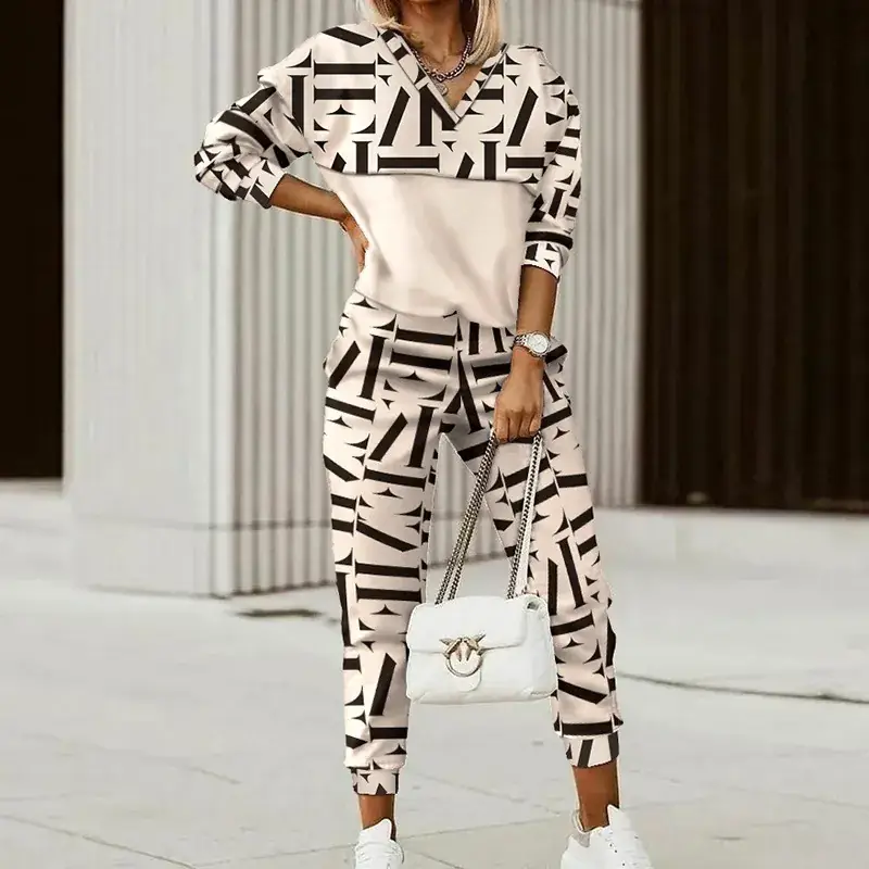 2025 Printed Long Sleeve Slim Fit Suit Black White - Image 2