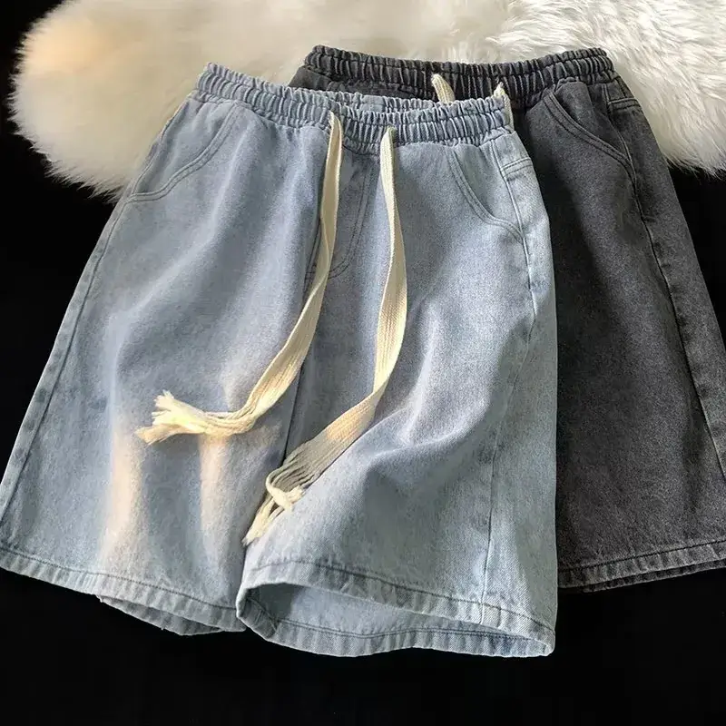 Denim Medium Shorts Men's 2023 Summer Loose Fit - Image 4