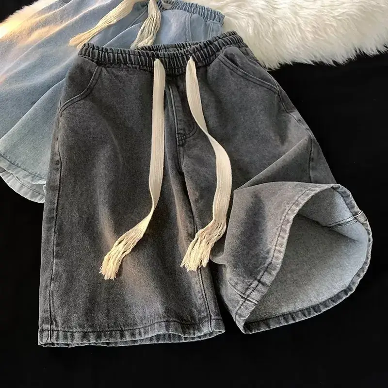 Denim Medium Shorts Men's 2023 Summer Loose Fit - Image 5