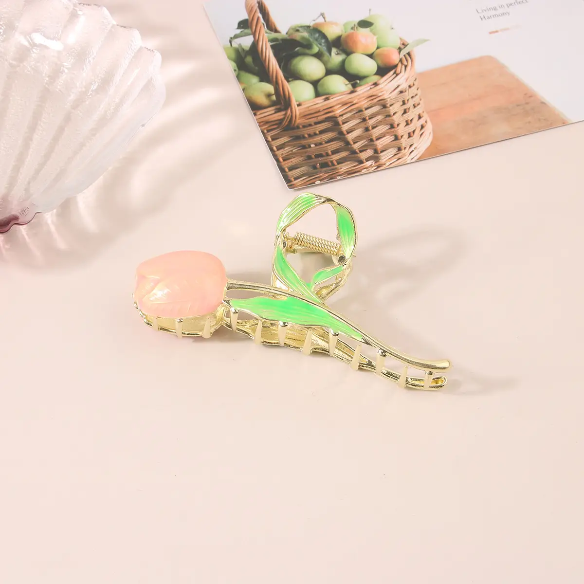 Korean Tulip Hair Clip Set Gold Alloy Women's Hair Accessories - Image 13