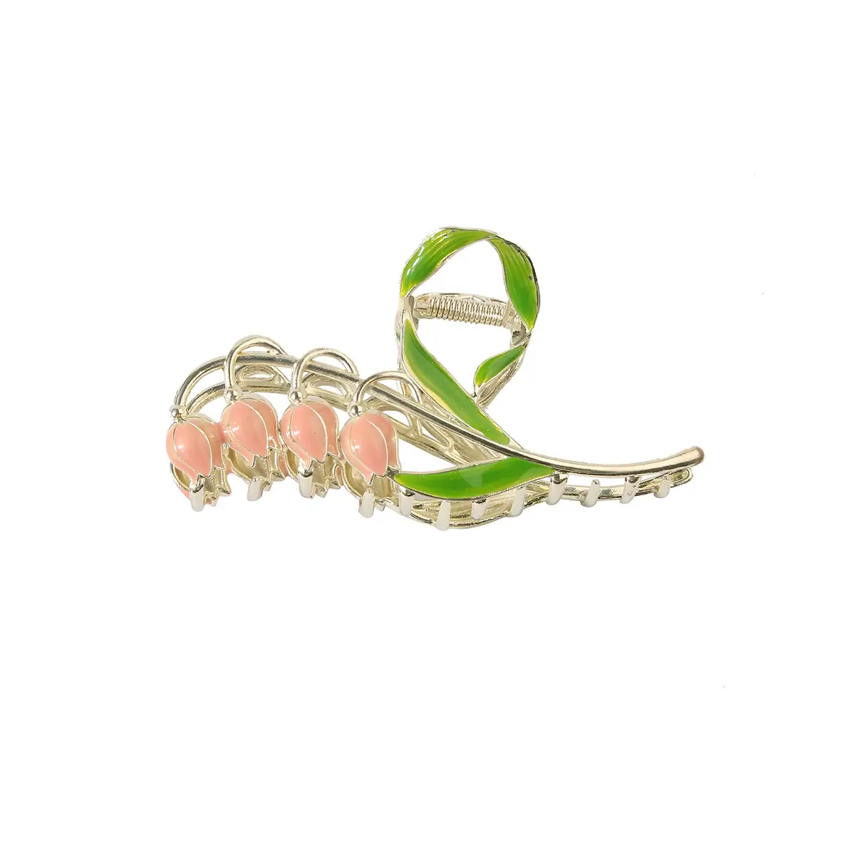 Korean Tulip Hair Clip Set Gold Alloy Women's Hair Accessories - Image 2