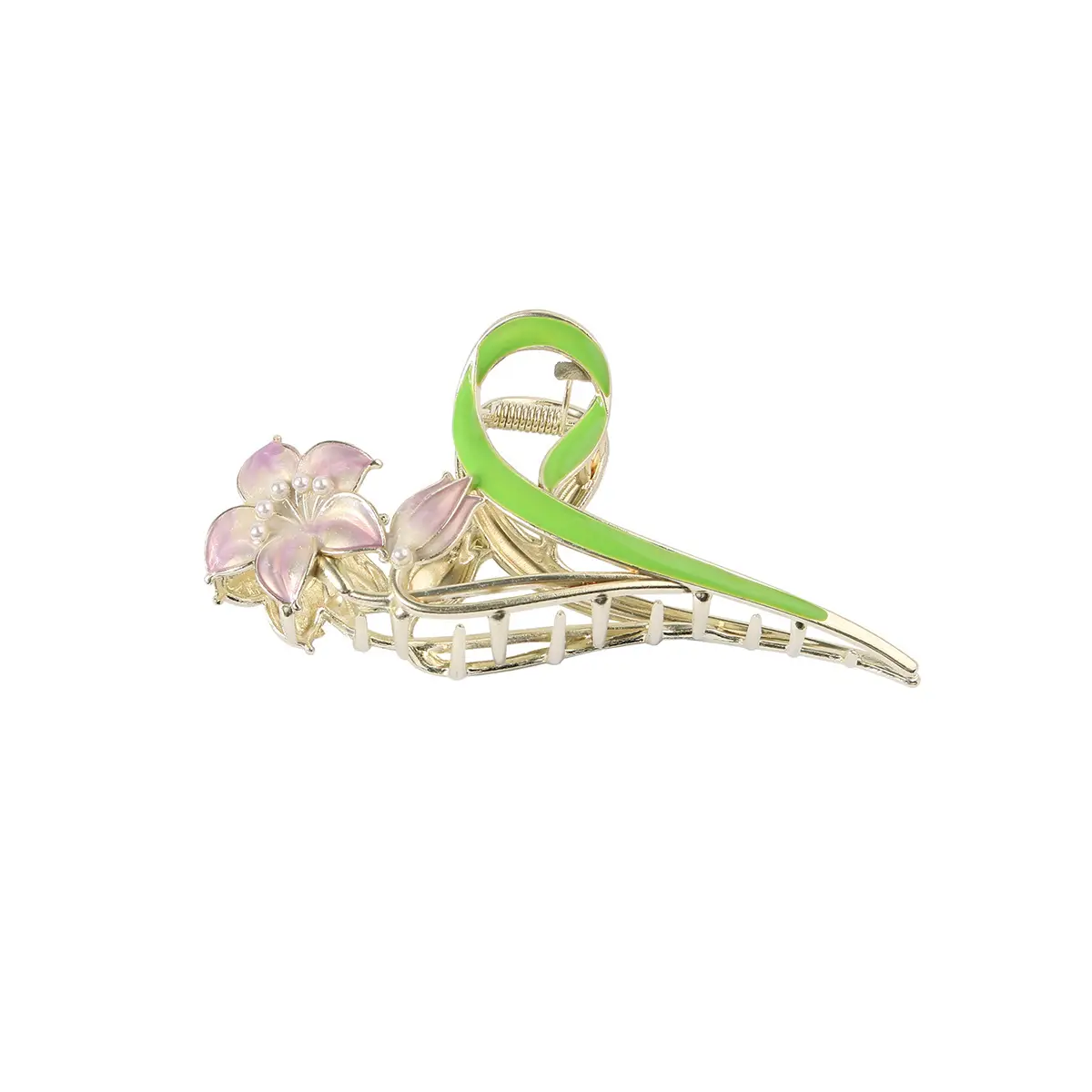 Korean Tulip Hair Clip Set Gold Alloy Women's Hair Accessories - Image 4
