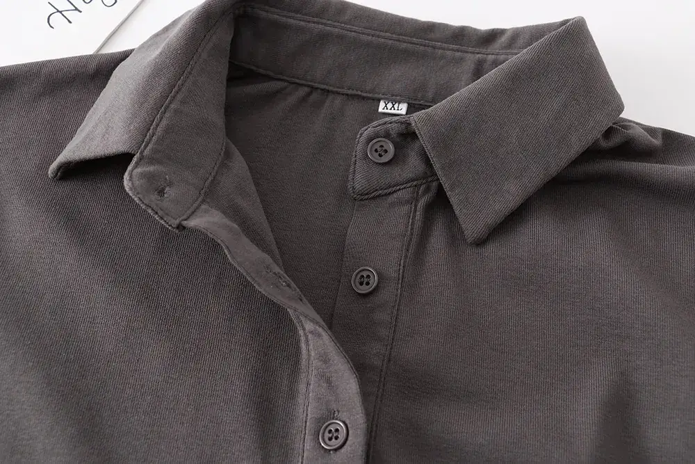 Women Pleated Button Shirt Grey Pure White — feature 8