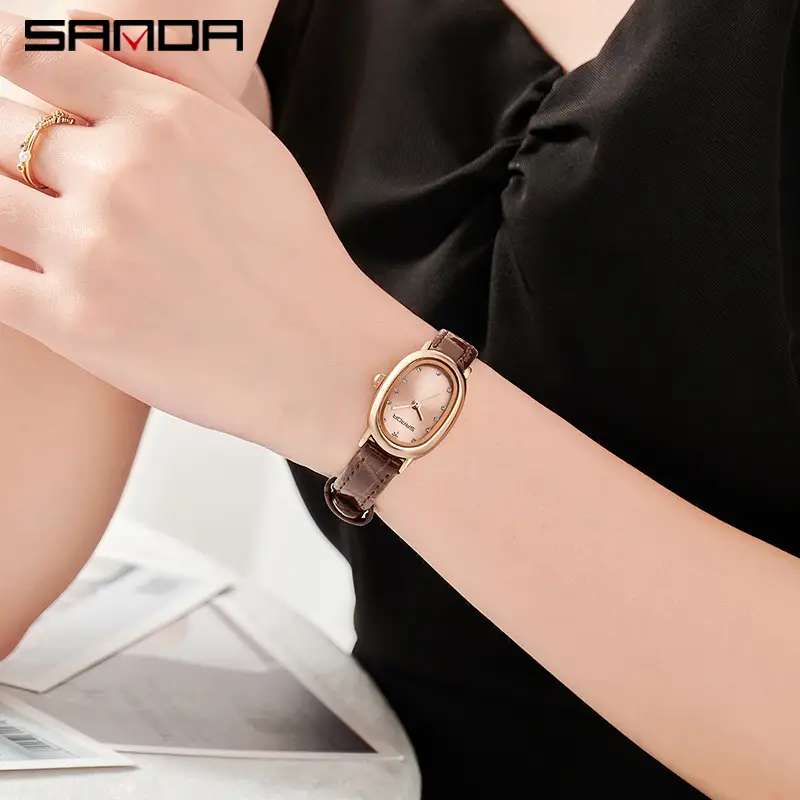 Sanda Women's Rose Gold Quartz Watch with Crystal Dial - Image 14