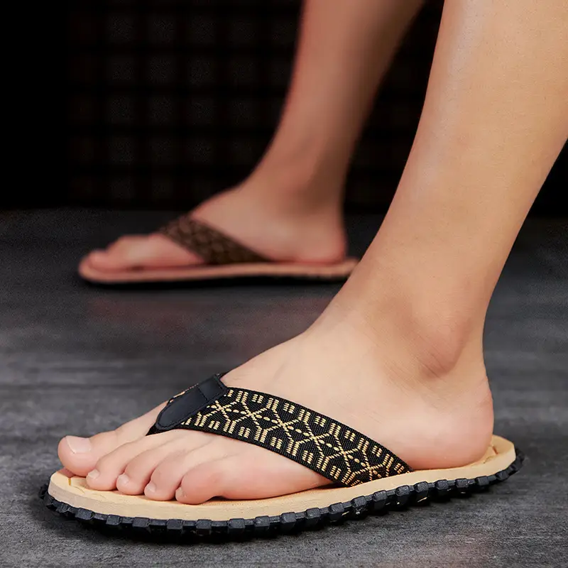 Men's Red Printed Flip Flops 2023 Summer - Image 7