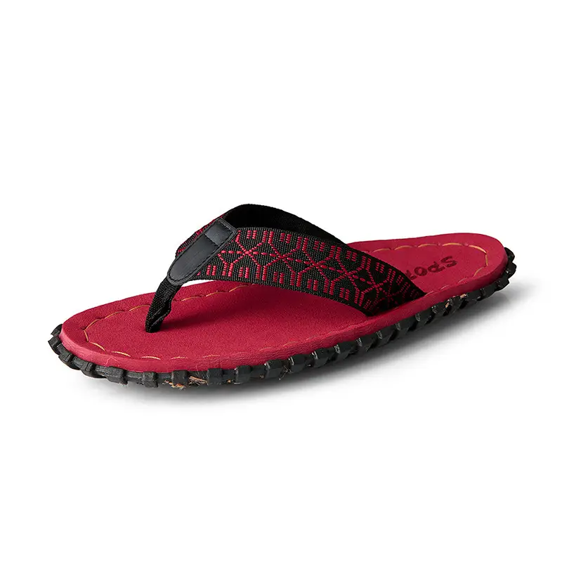 Men's Red Printed Flip Flops 2023 Summer - Image 3