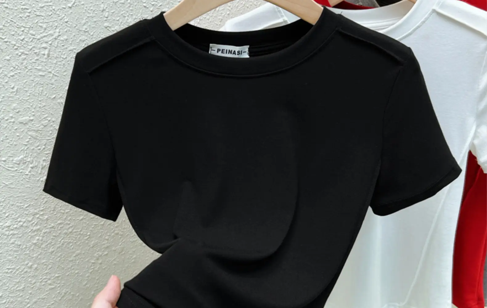 Women Summer T-Shirt Maroon Round Neck Slim Fit — feature 29