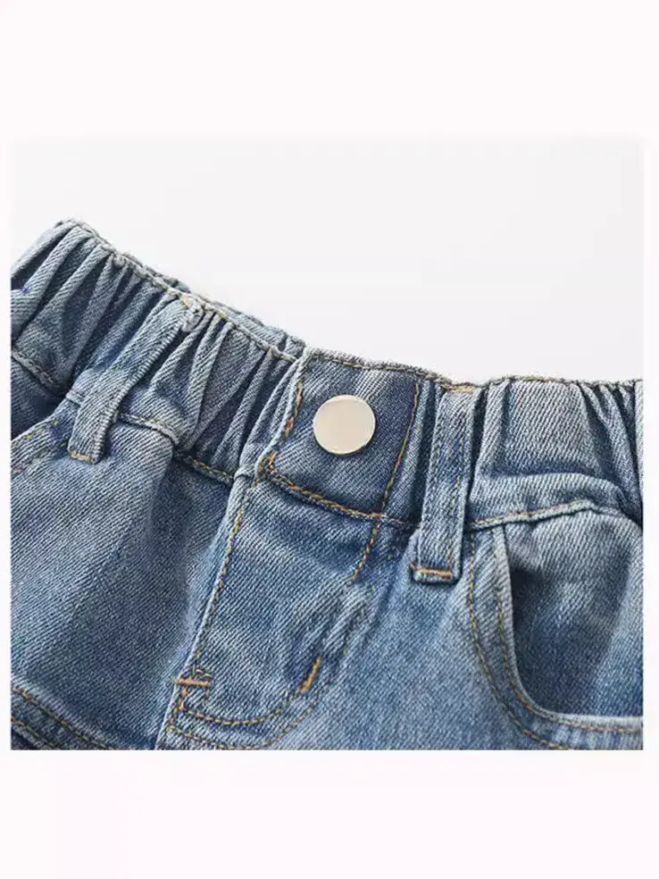Girls Denim Shorts Medium Large Korean Style 2024 - Image 5