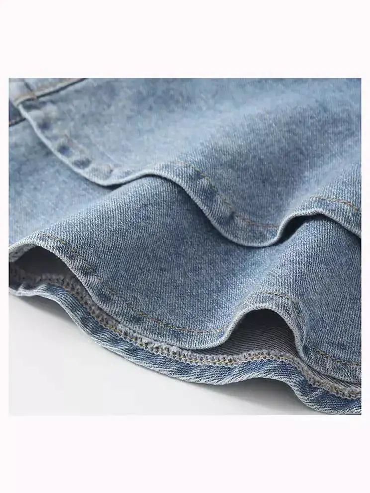 Girls Denim Shorts Medium Large Korean Style 2024 - Image 6
