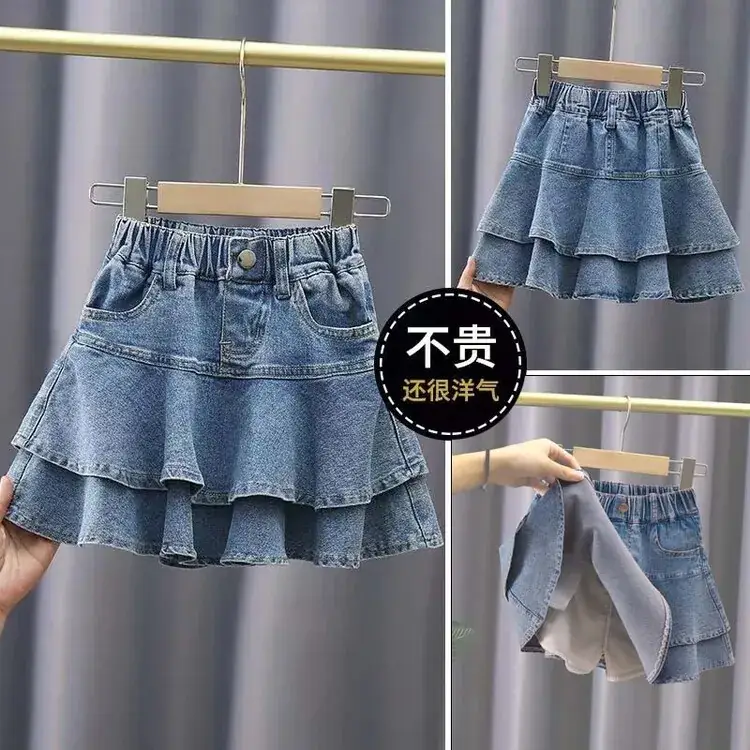 Girls Denim Shorts Medium Large Korean Style 2024 - Image 2