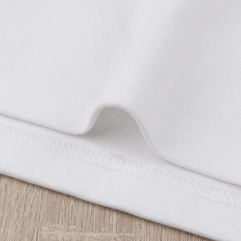 Men Women White Cotton T-Shirt 270g Xinjiang Crewneck