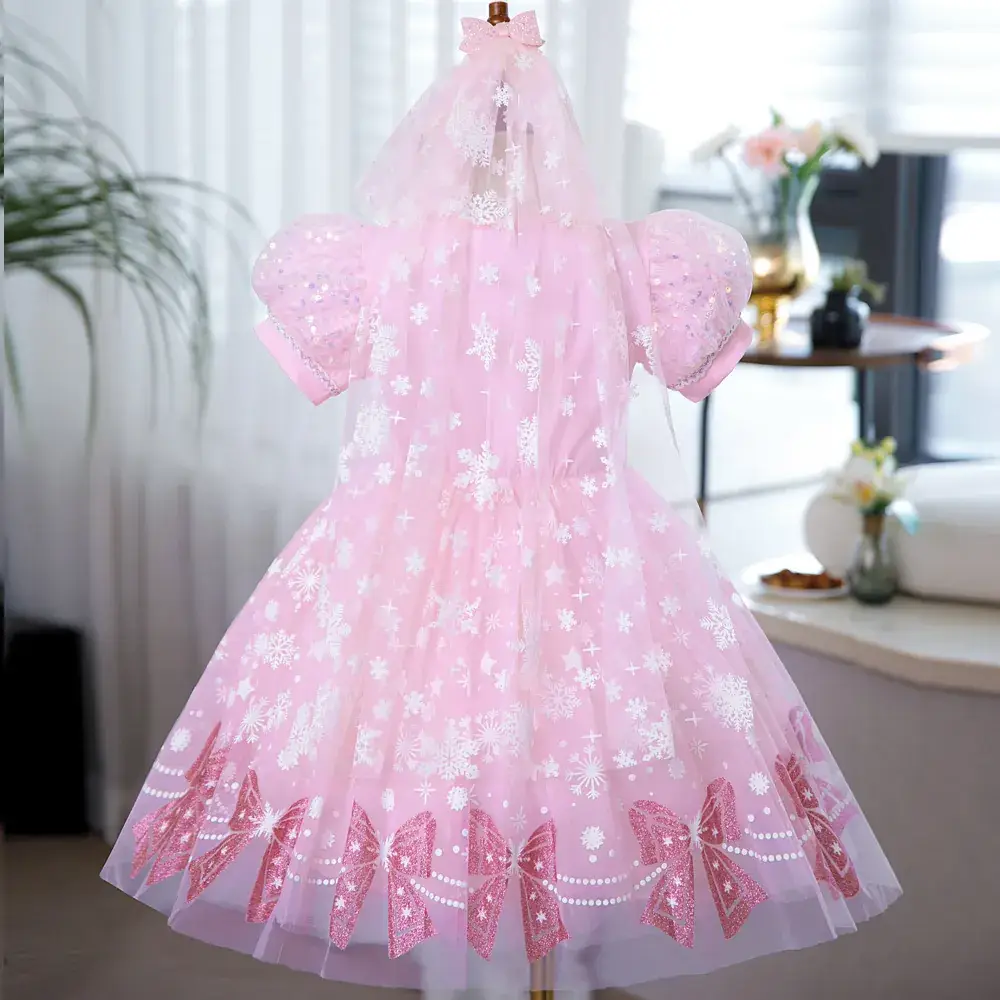Pink Glitter Elsa Princess Dress for Girls — feature 13