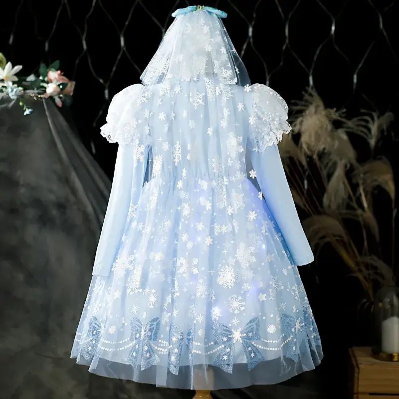 Pink Glitter Elsa Princess Dress for Girls — feature 20