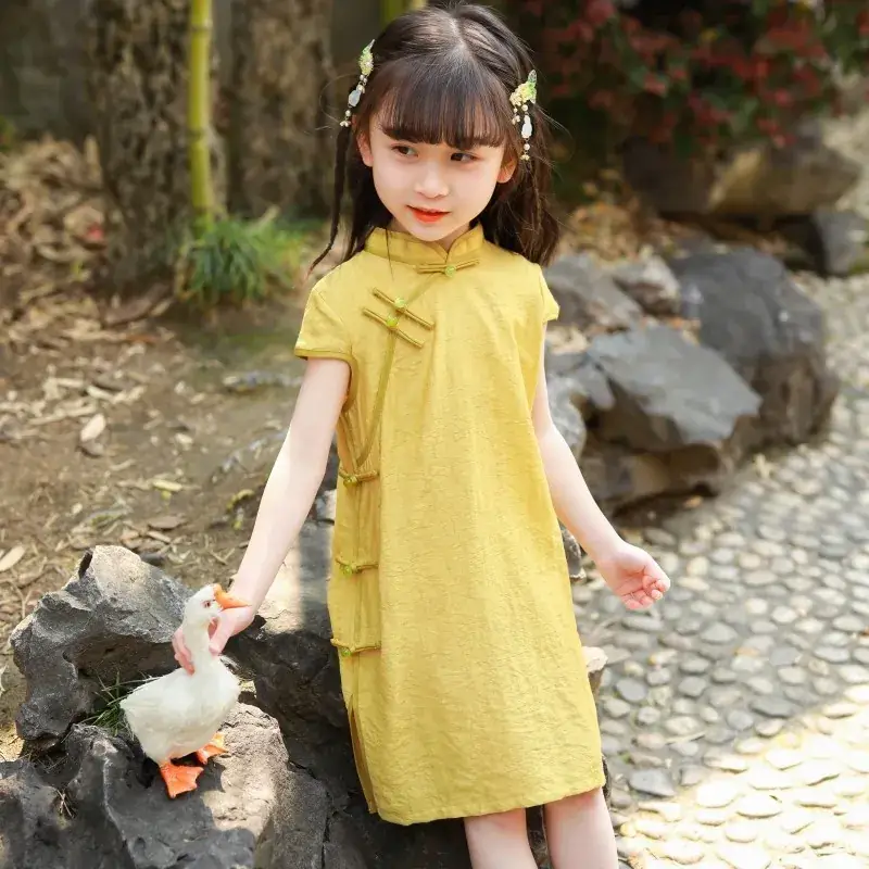 Girls Cheongsam Tang Suit Spring Summer 2025 - Image 4
